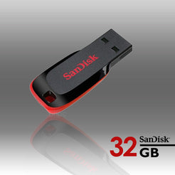 SanDisk Cruzer Blade CZ50 32GB USB Flash Drive - Black/Red, Hi-Speed USB, Pocket-Sized Storage