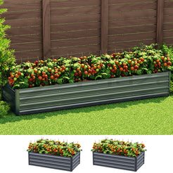 Greenfingers Garden Bed 240X80X45cm Planter Box Raised Container Galvanised Herb