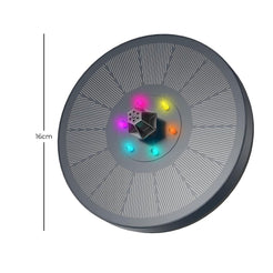NOVEDEN Solar Fountain Water Pump for Bird Bath with RGB Color LED Lights (Black) NE-SPWF-102-SY