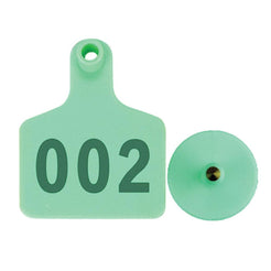 1-100 Cattle Number Ear Tag Set - Medium Green, 6x7cm Dimension, for Livestock