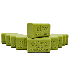 10-Pack of 200g Pure Natural Plant Oil Soap Bars - Olive Scent, Australian Made