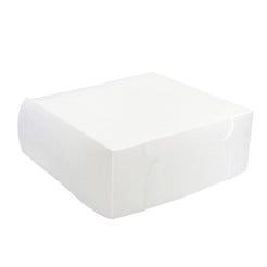 Square Cake Box 10x10x4 Inches - White Dessert Packaging (Pack of 100)