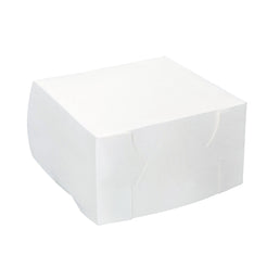 9x9x4 Inches Square Cake Box - White Dessert Packaging (100 Pack)
