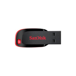SanDisk Cruzer Blade CZ50 64GB USB Flash Drive With Hi-Speed USB Interface, Black/Red Enclosure