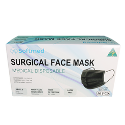 Level 3 Surgical Face Mask Australia Made - Black 50 Masks