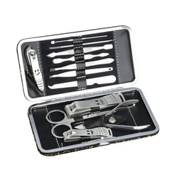 Professional 12-Piece Manicure Pedicure Kit | Stainless Steel Grooming Set
